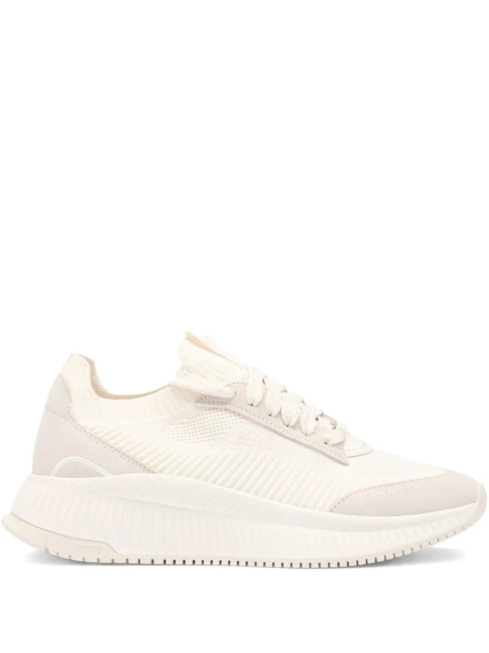 BOSS Suède sneakers met vlakken Beige