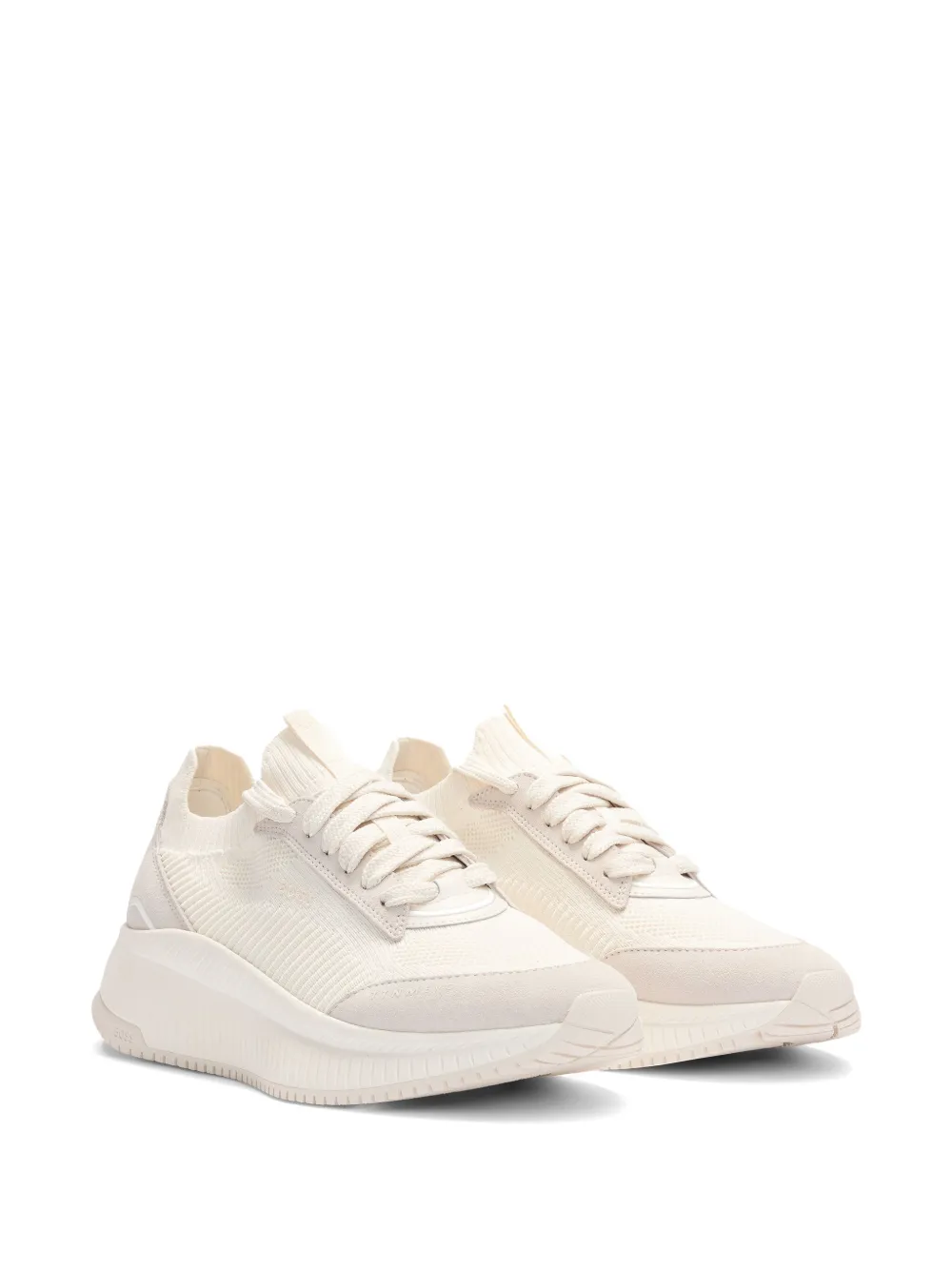 BOSS Suède sneakers met vlakken - Beige