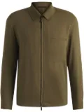 BOSS zip-up shirt jacket - Green