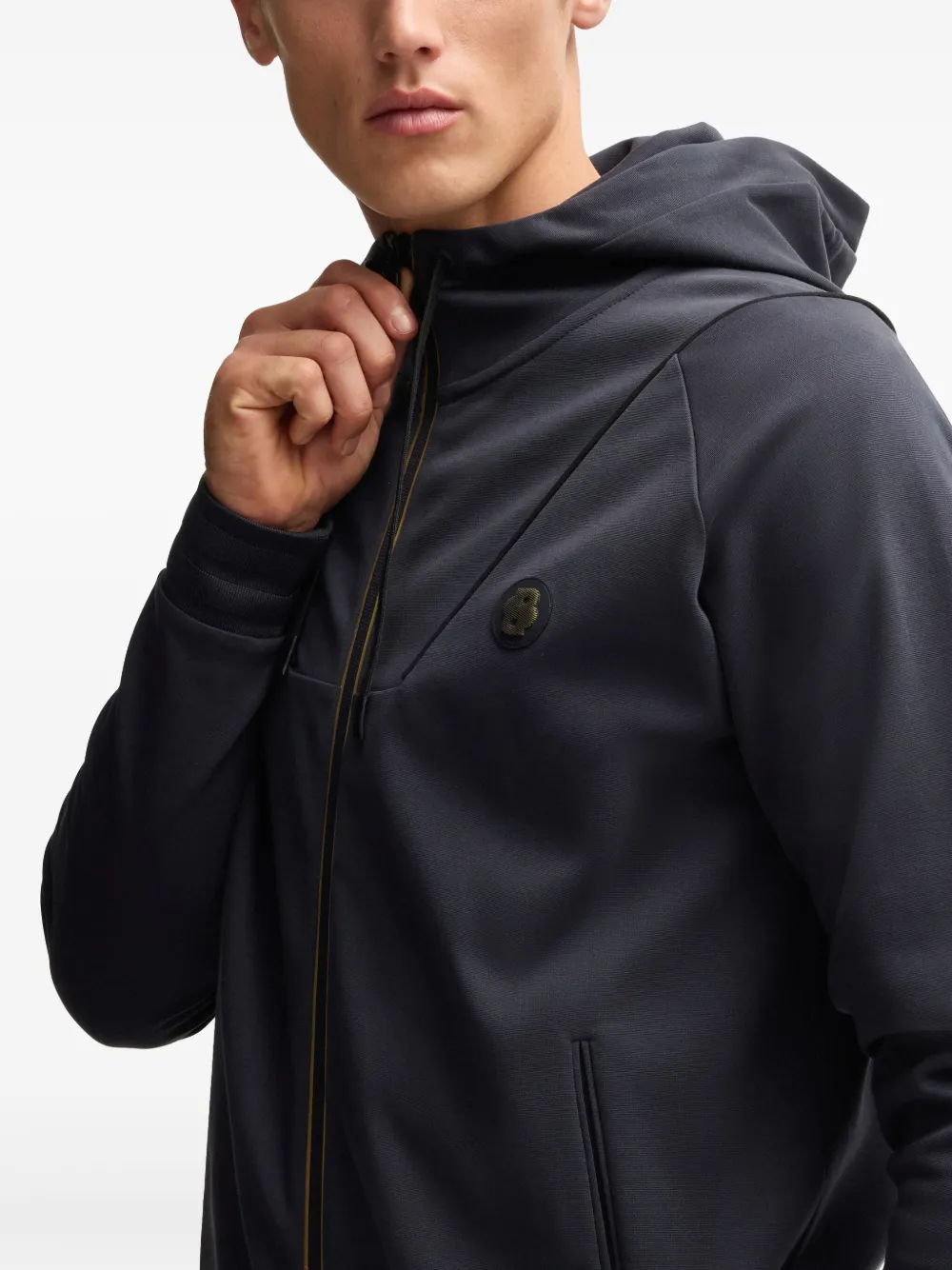 BOSS Hoodie met applicatie Blauw