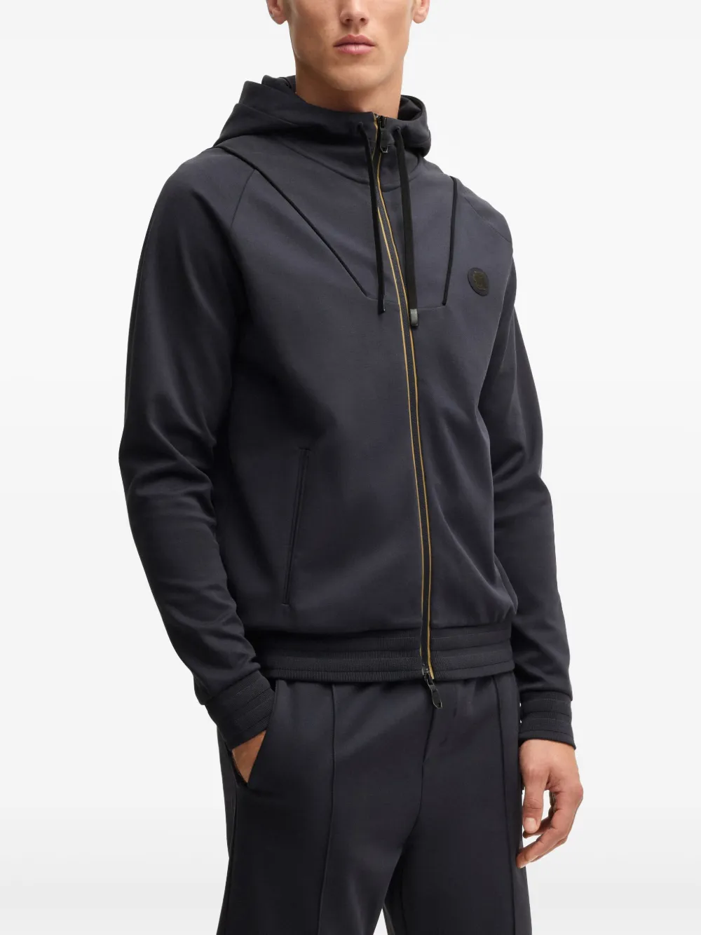 BOSS Hoodie met applicatie Blauw