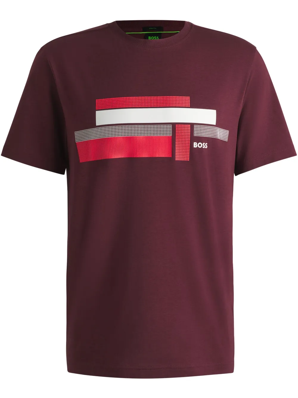BOSS playera con estampado geométrico y logo | rojo | Image 1