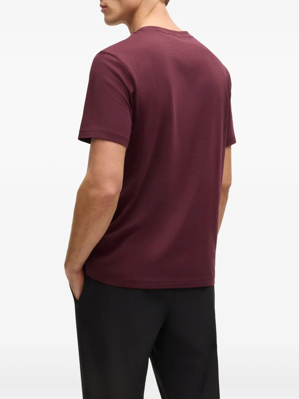 Hugo Boss Geometric Logo-print T-shirt In Red