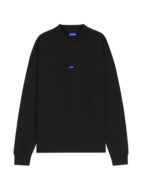 HUGO cotton-terry sweatshirt with logo patch