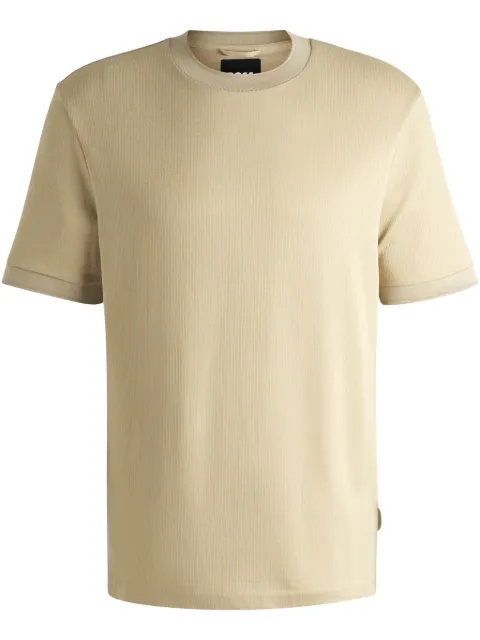 BOSS striped logo-tag t-shirt 
