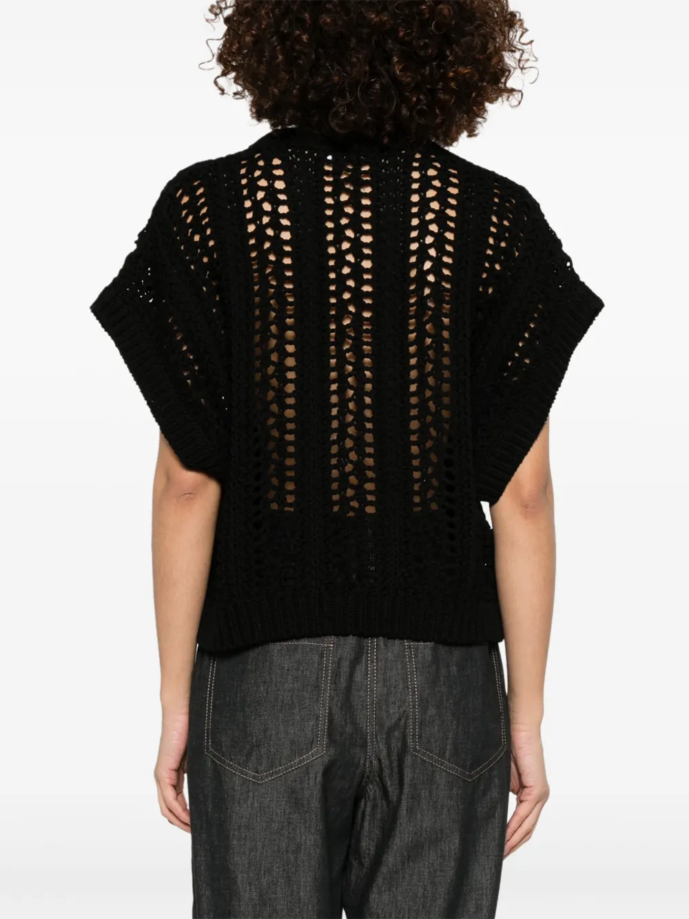 BRUNELLO CUCINELLI RIBBED-NET COTTON VEST