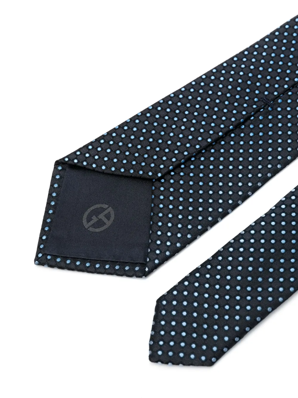 Giorgio Armani polka dot-jacquard tie - Blauw