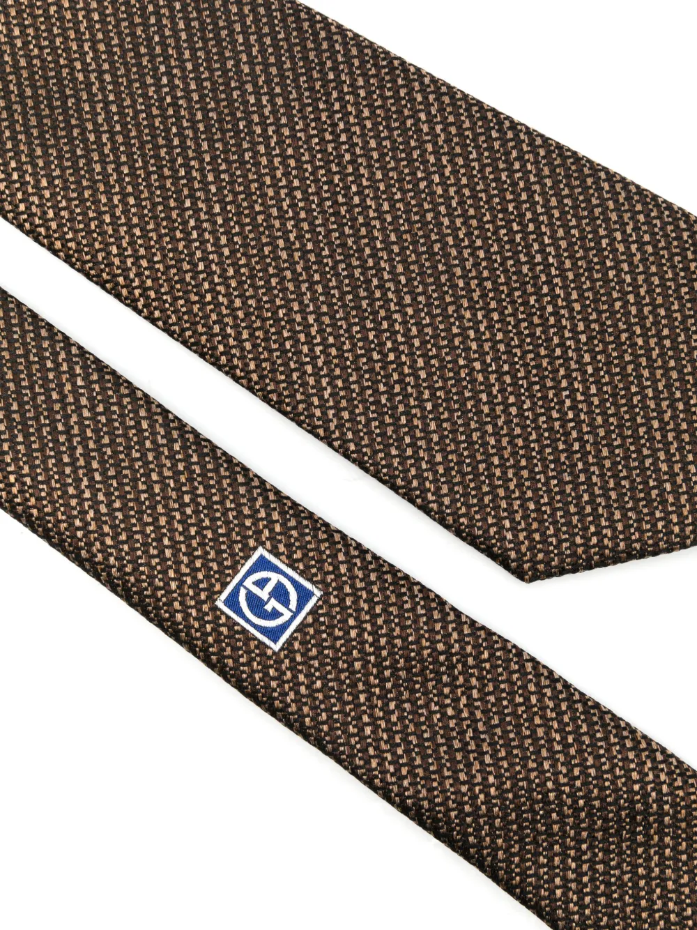 giorgioarmani Giorgio Armani Zijden stropdas met jacquard-patroon - Bruin