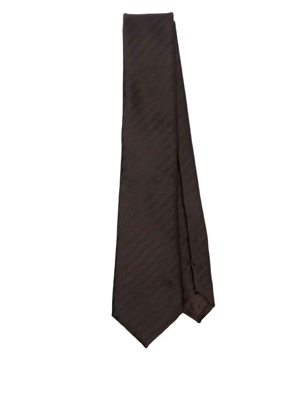 Giorgio Armani Zijden stropdas met jacquard-patroon Bruin