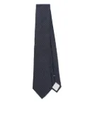 Giorgio Armani polka dot-jacquard tie - Blue