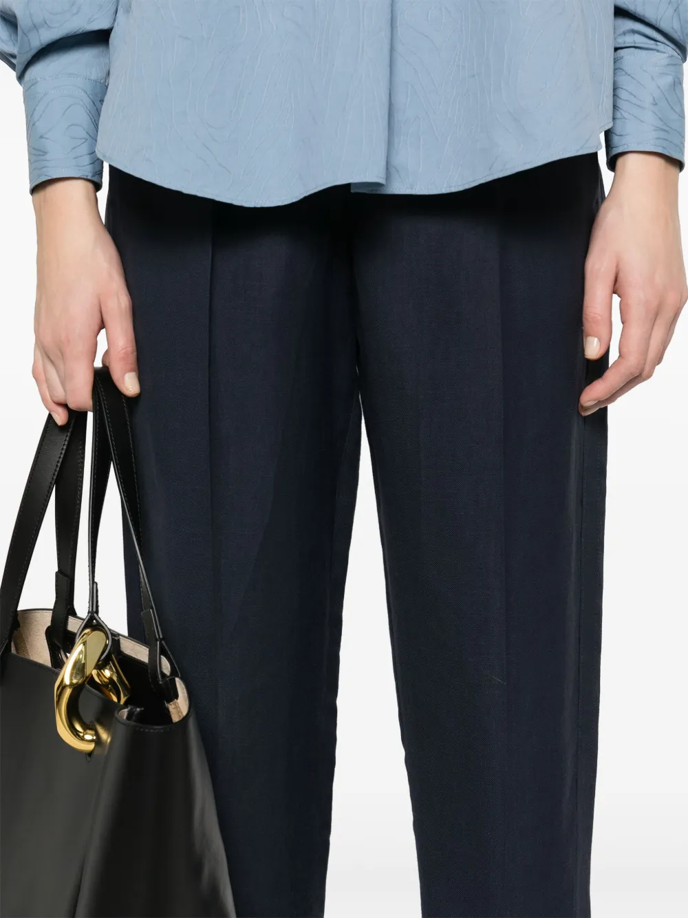 Brunello Cucinelli Plooibroek met toelopende pijpen Blauw