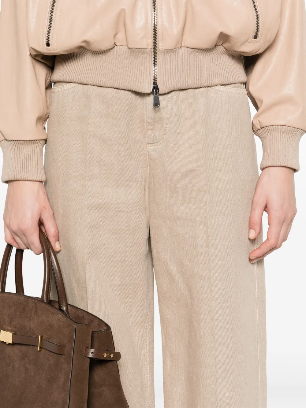 Brunello Cucinelli Broek met wijde pijpen Beige