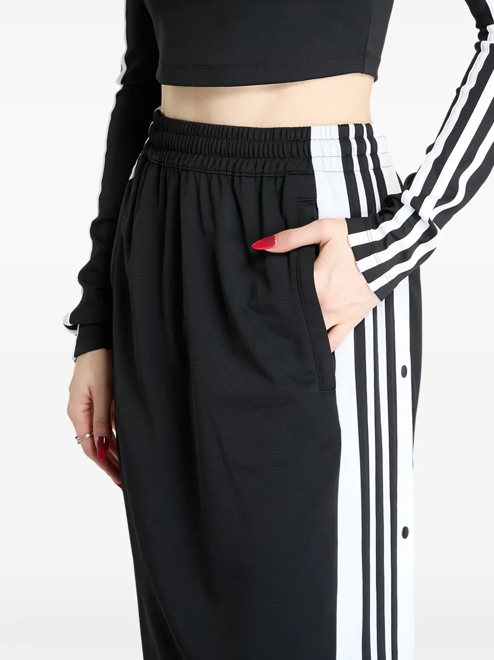 Adidas Originals Adibreak Adicolor Side-stripe Maxi Skirt In Blue