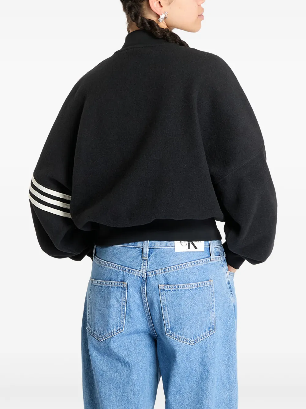 adidas Bomberjack met gestreept detail Zwart