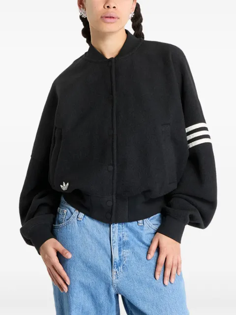 adidas stripe-detail varsity jacket
