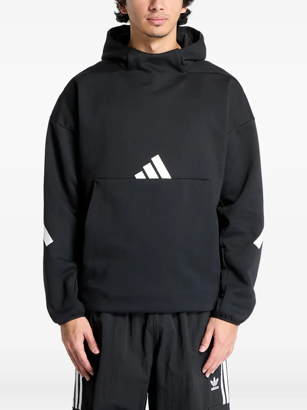 adidas Hoodie mit Logo-Print - Schwarz