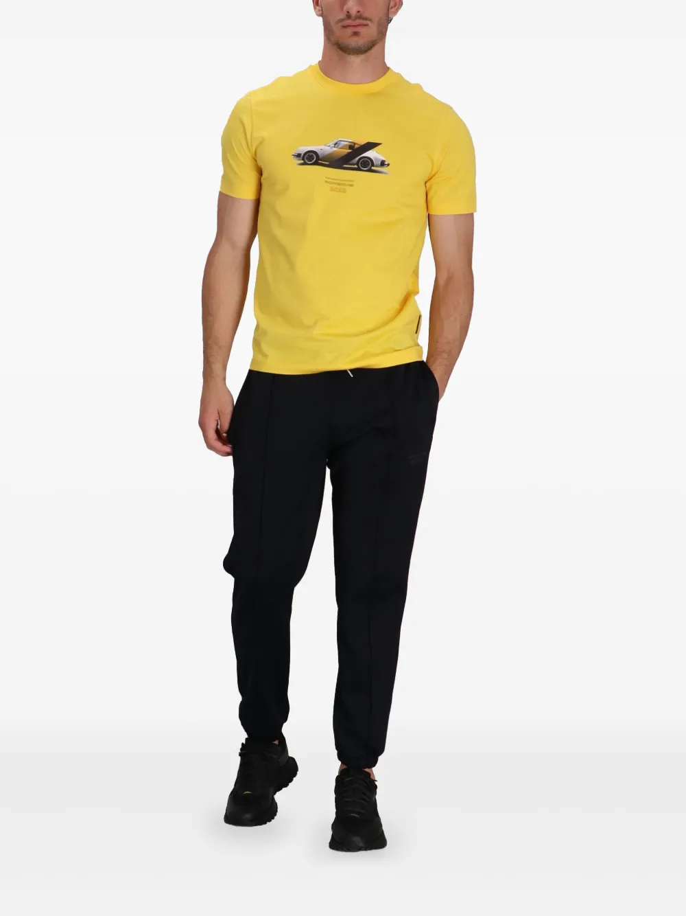 BOSS x Porsche cotton T-shirt - Geel