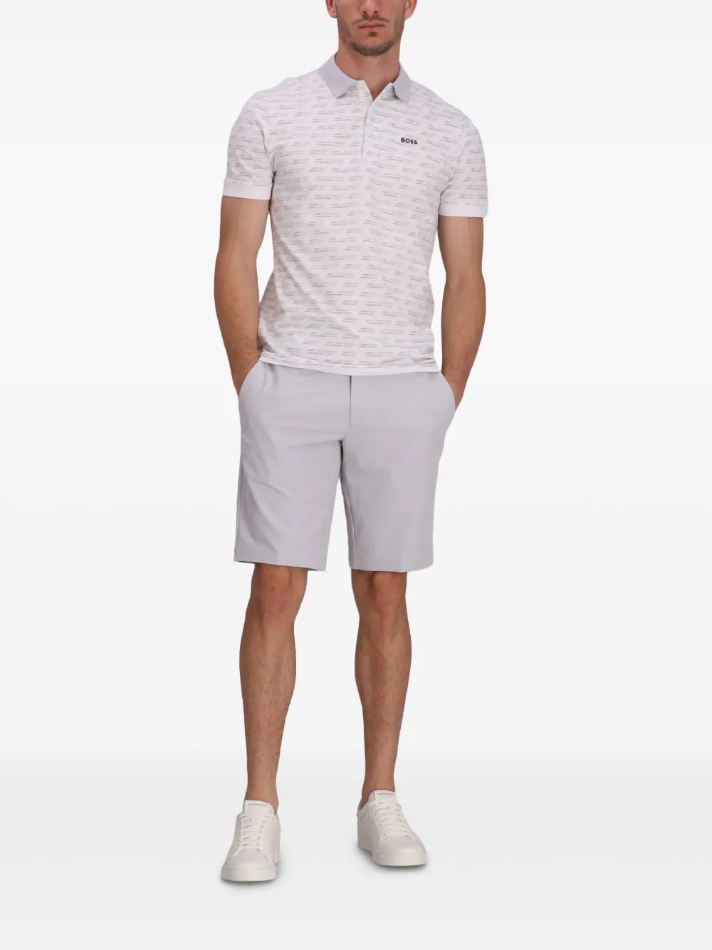 BOSS Katoenen poloshirt - Wit