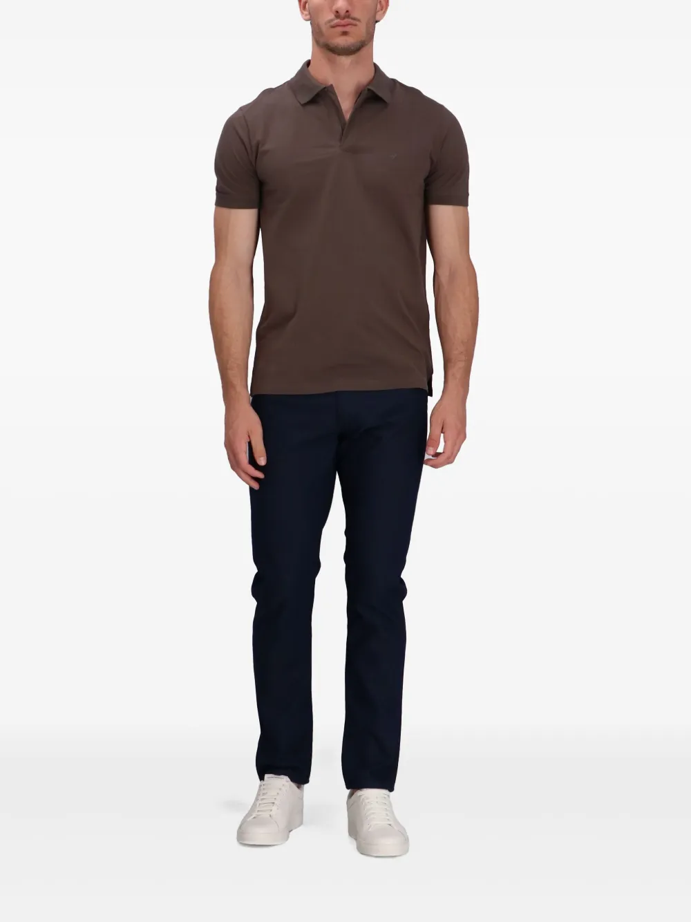 Emporio Armani Poloshirt met logopatch - Bruin