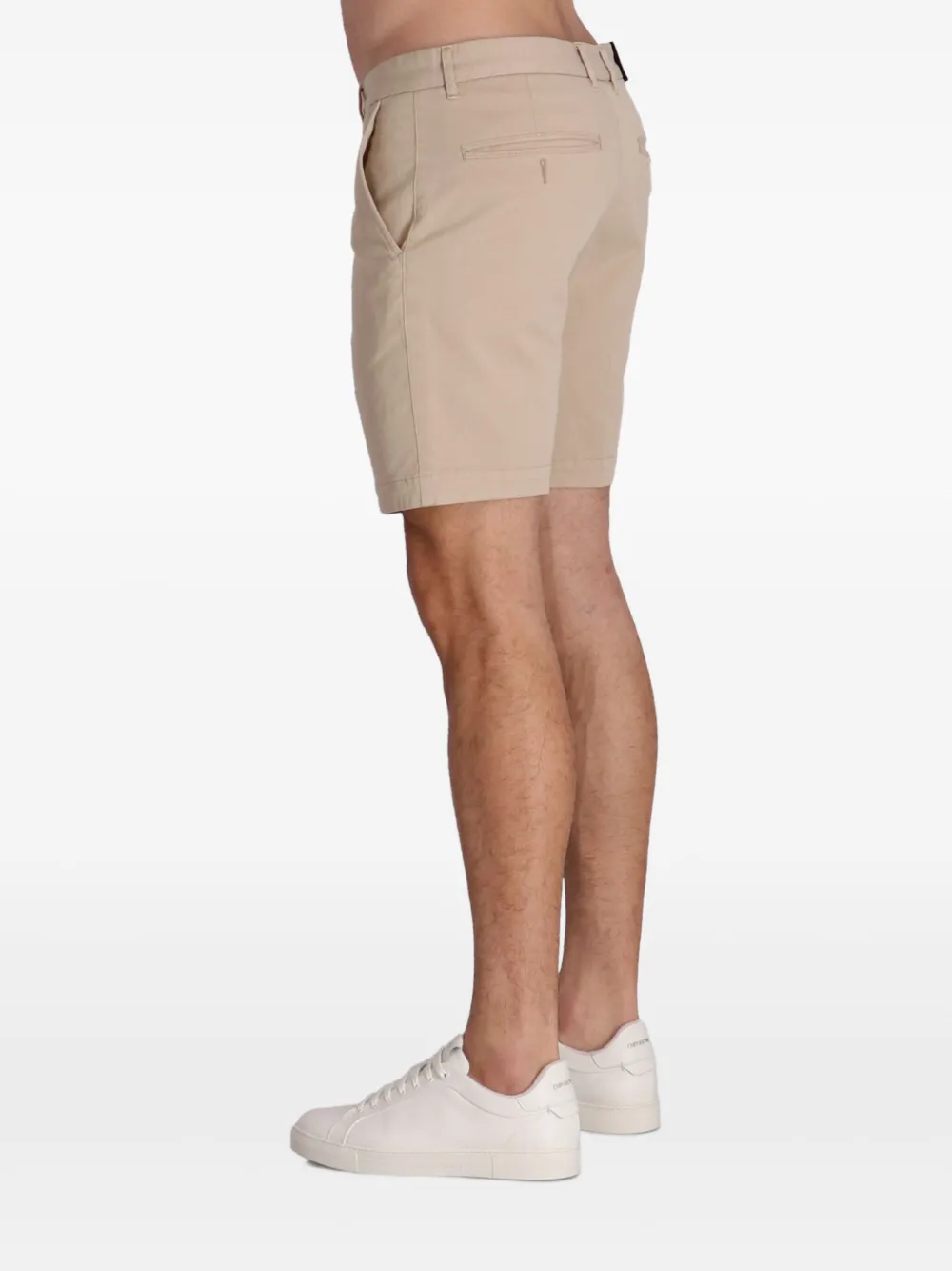 BOSS Katoenen gabardine shorts Bruin