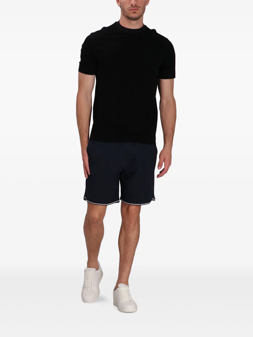 Emporio Armani Katoenen trainingsshorts Blauw