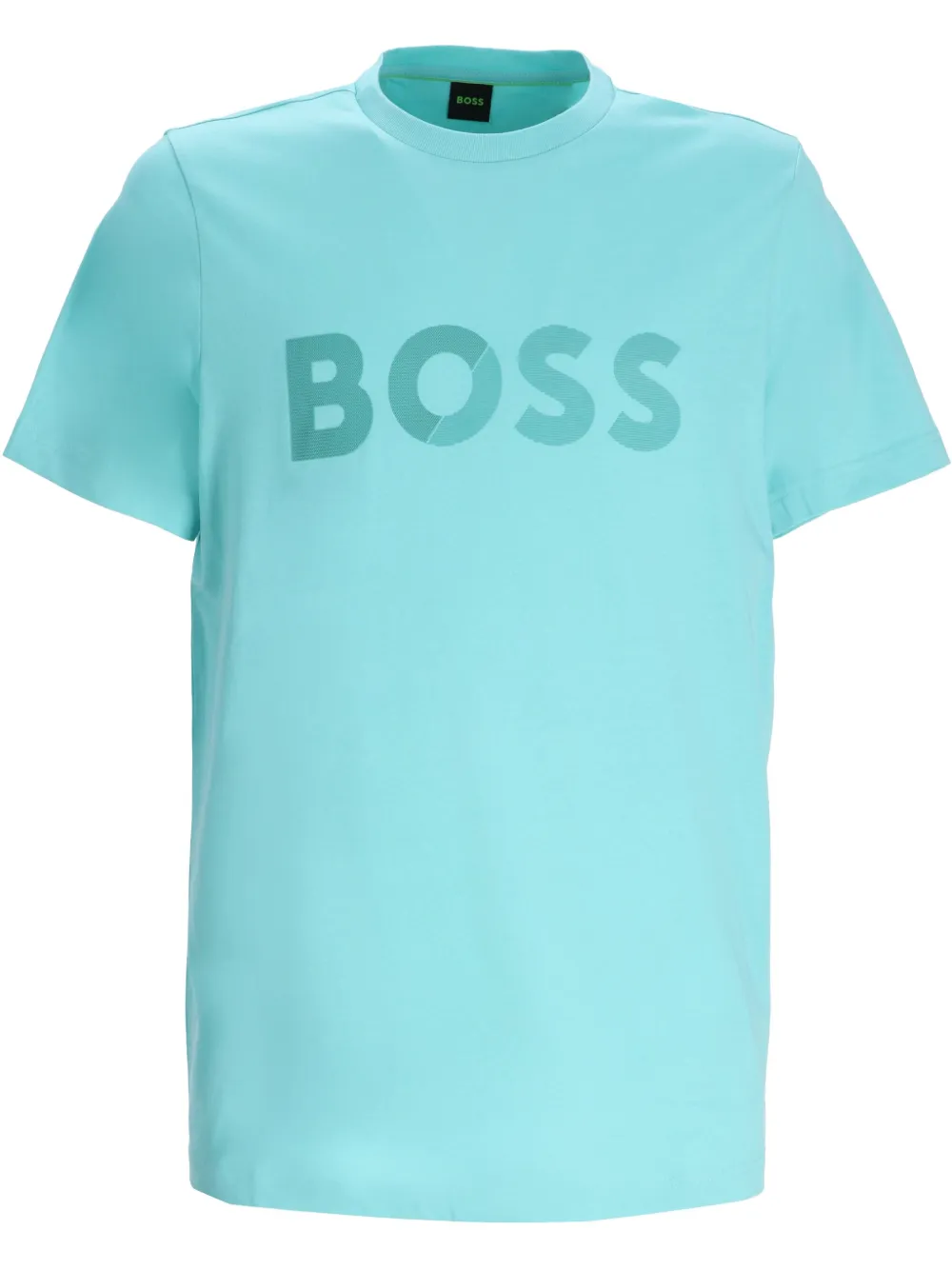 BOSS Katoenen T-shirt met logo-applicatie Blauw