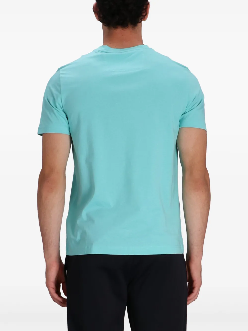 BOSS Katoenen T-shirt met logo-applicatie Blauw