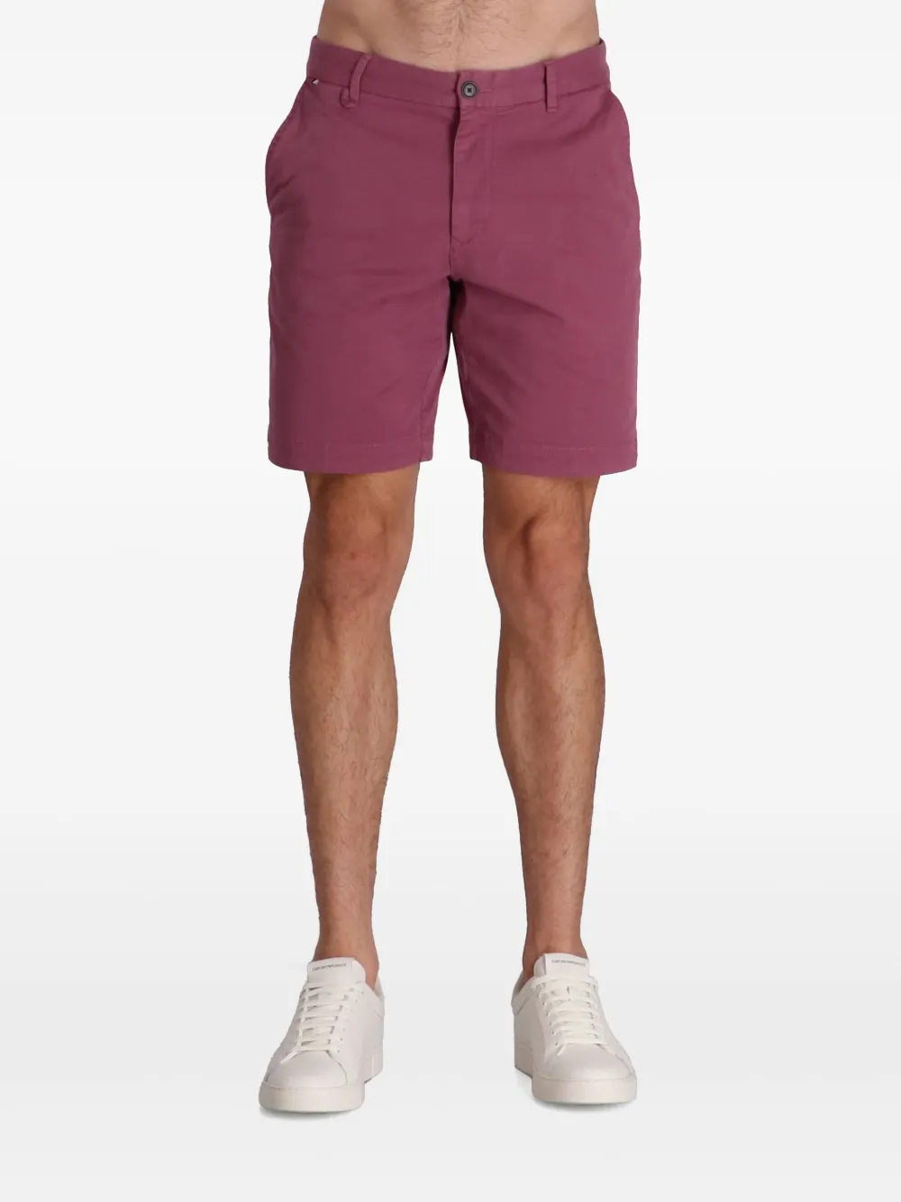 BOSS Slim-fit twill shorts Roze