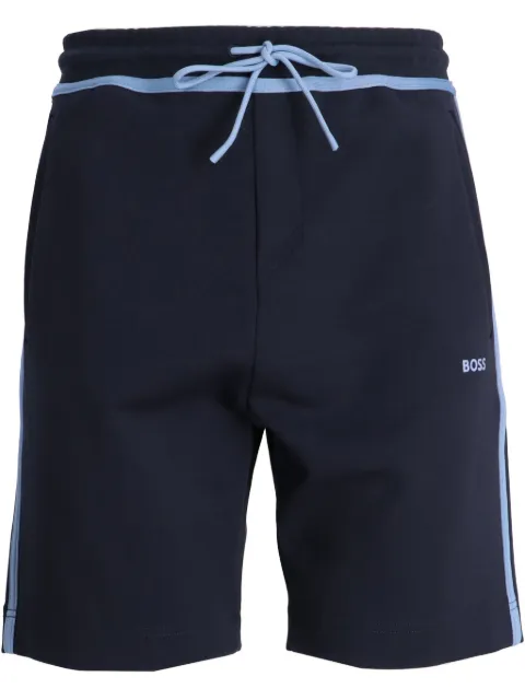 BOSS logo-print drawstring-waist shorts