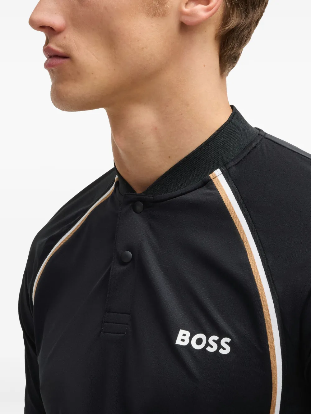 BOSS Poloshirt met logoprint Zwart