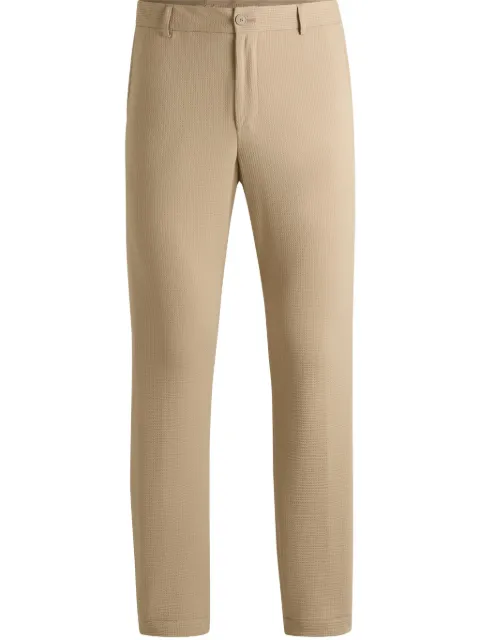 BOSS straight-leg seersucker trousers 