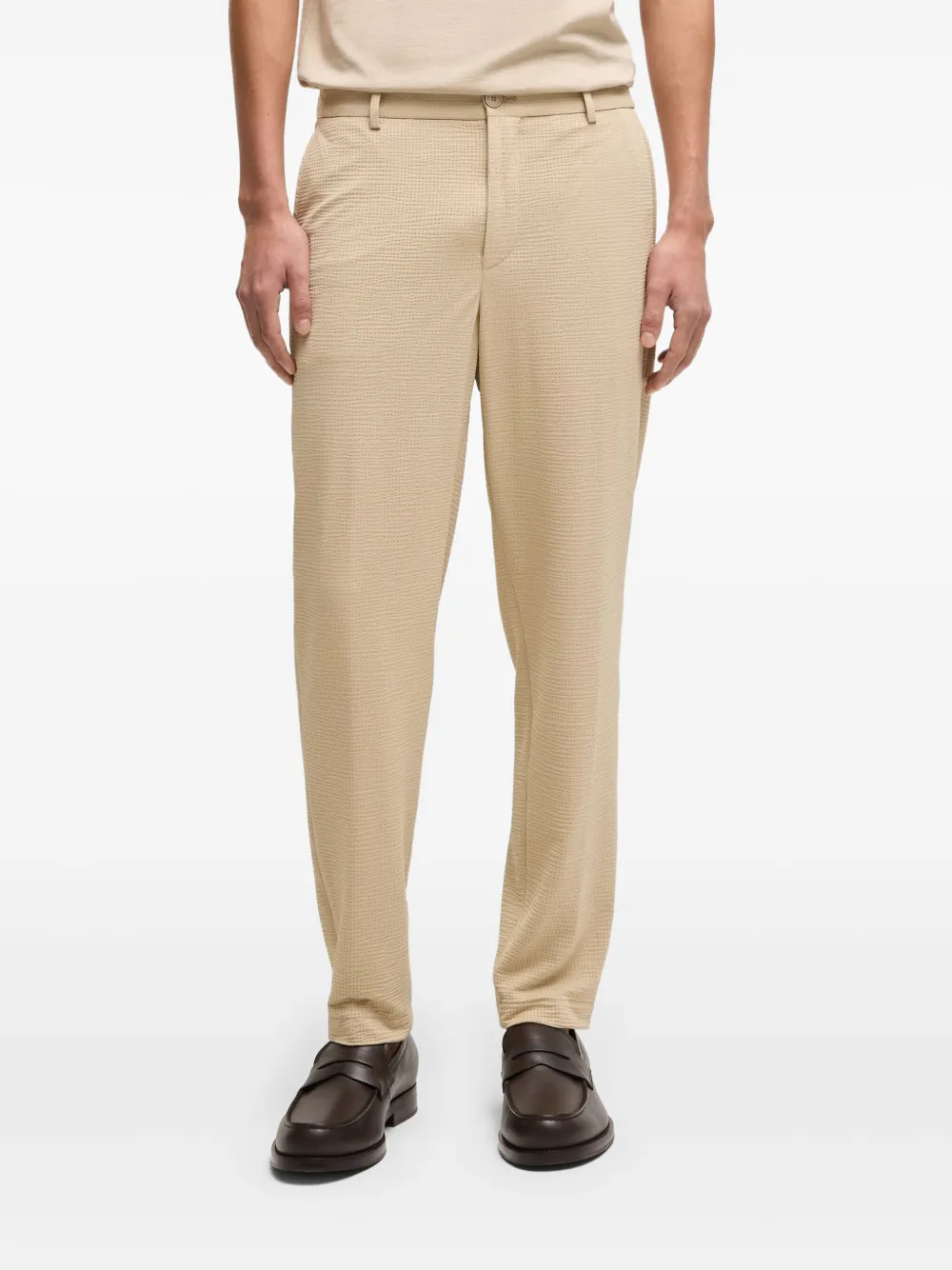 BOSS Straight broek Beige