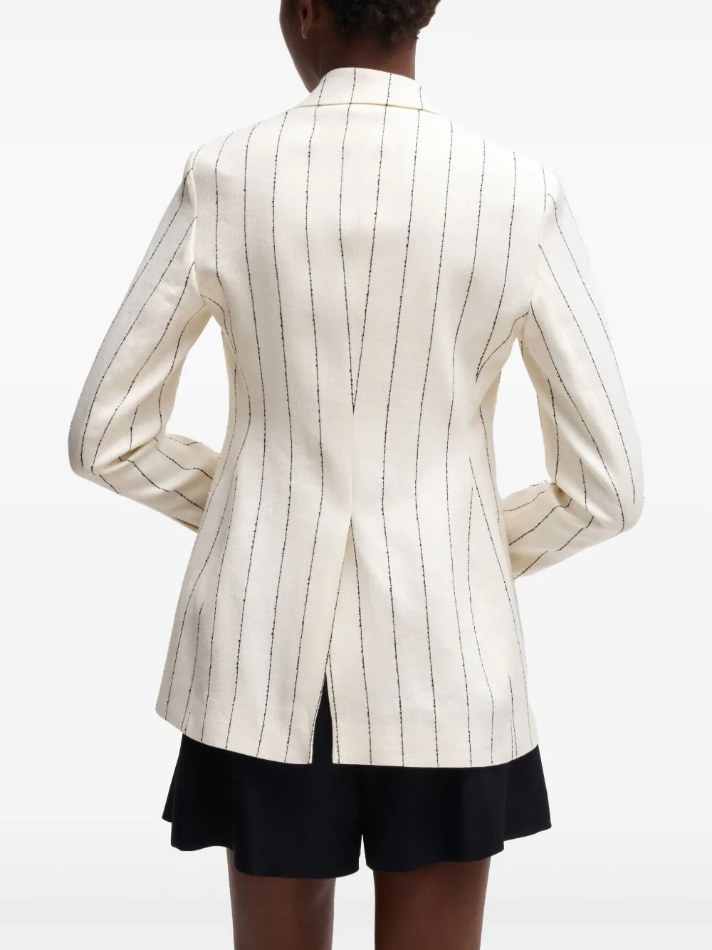Shop Hugo Boss Striped Blazer In 白色