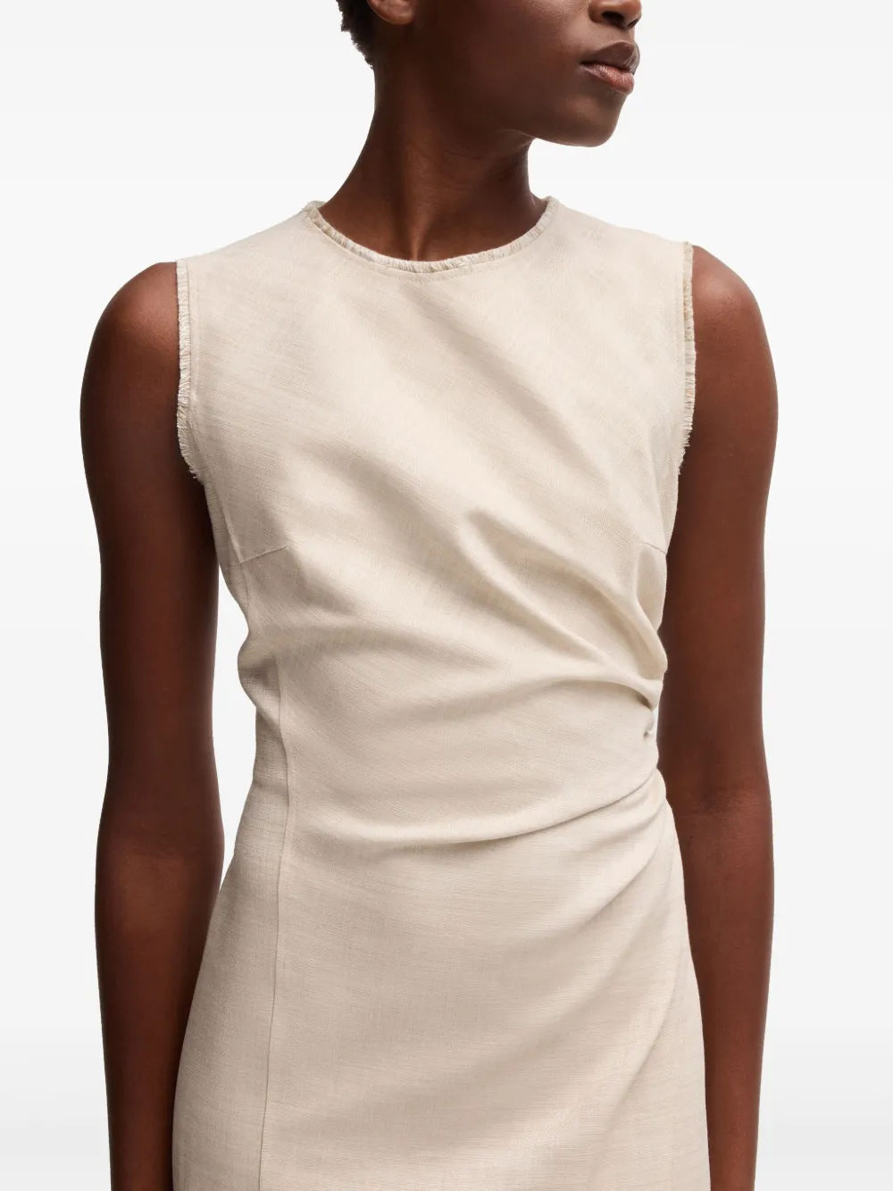 BOSS Mouwloze jurk Beige