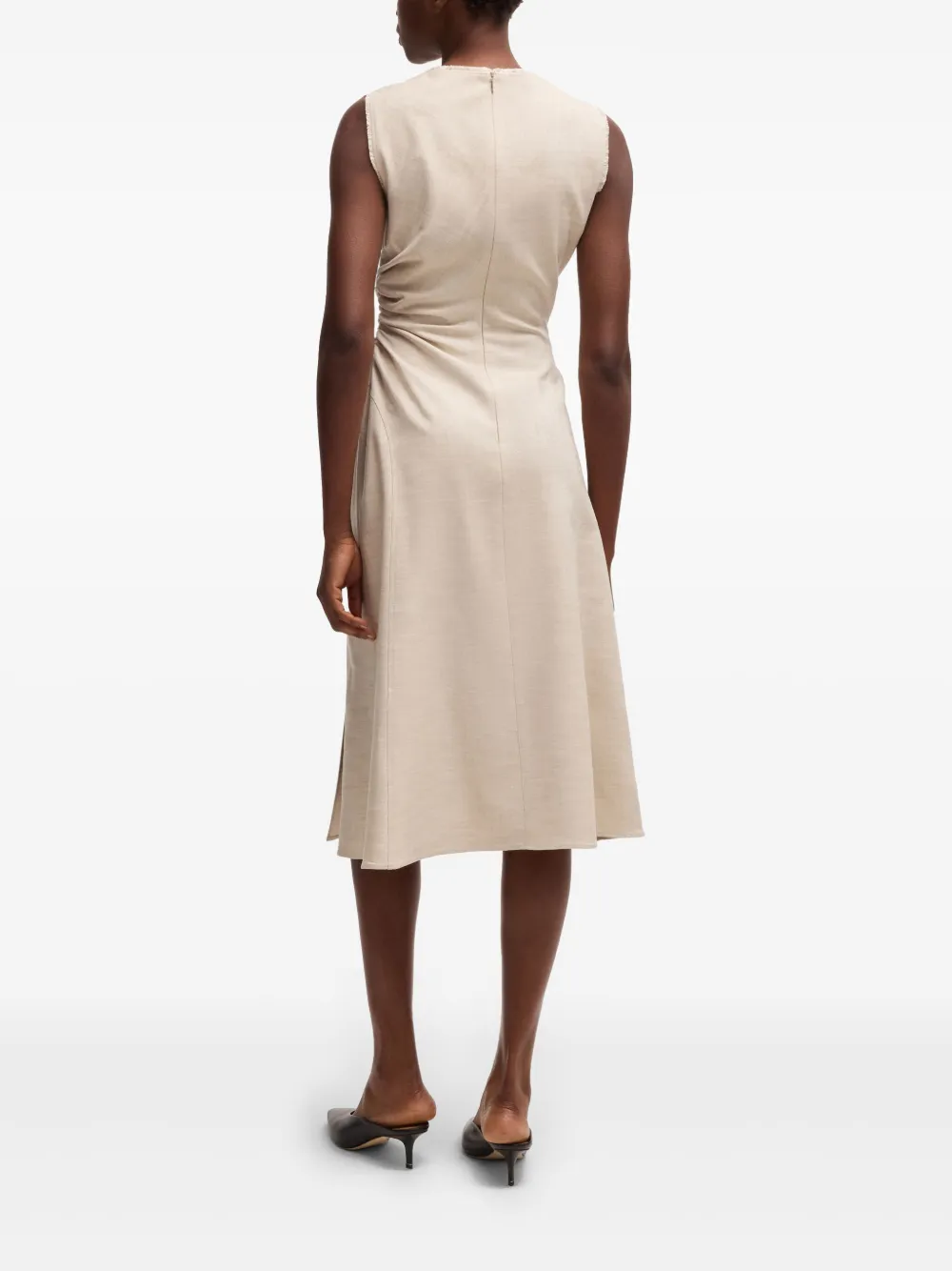BOSS Mouwloze jurk Beige