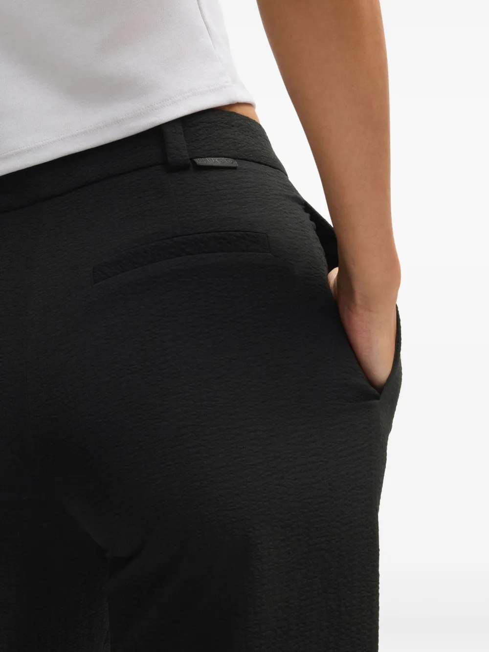 HUGO High waist broek Zwart