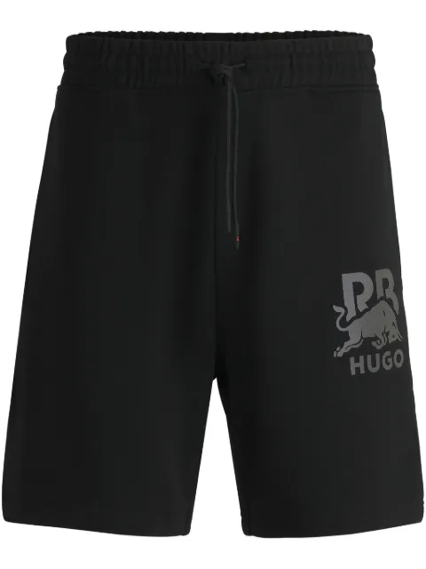HUGO x RB logo-appliqué shorts 