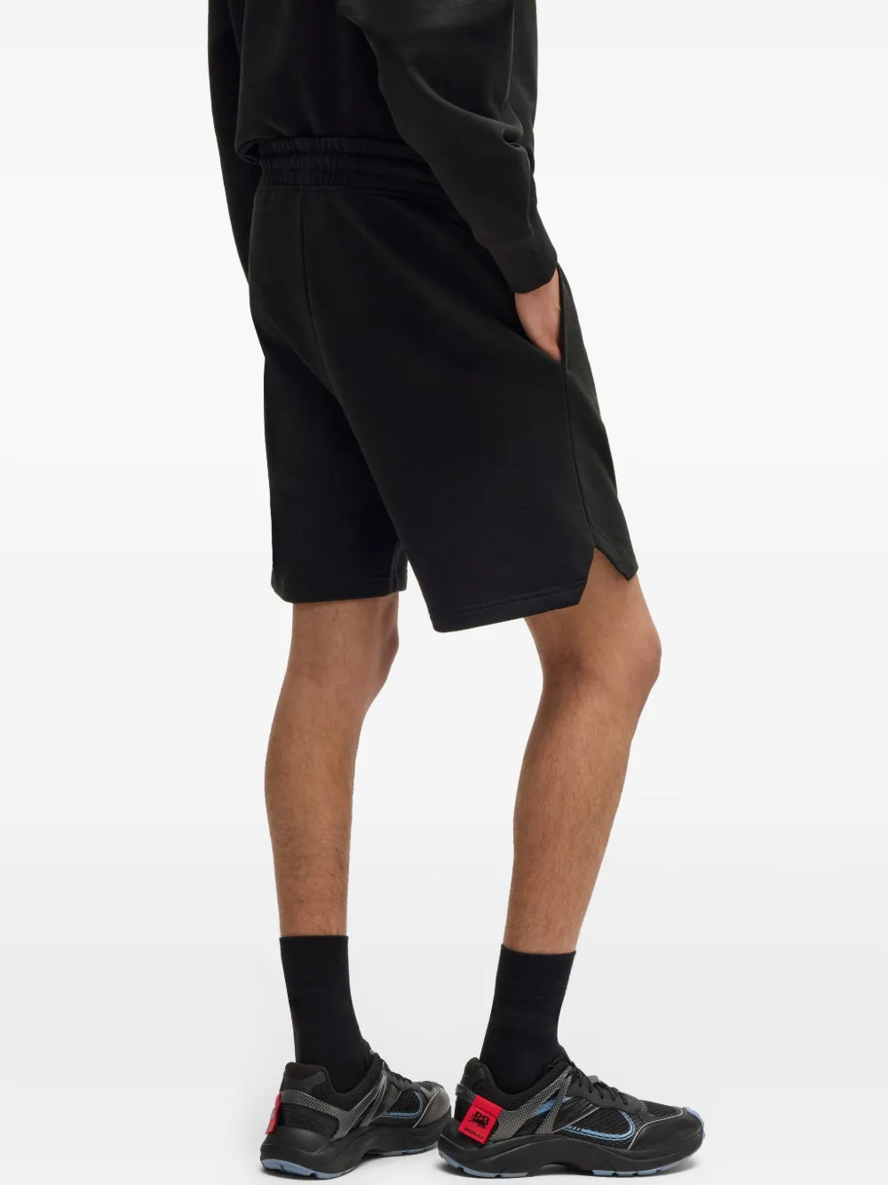 Shop Hugo Boss X Rb Logo-appliqué Shorts In Black