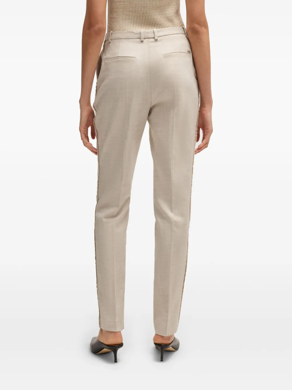 BOSS Straight broek Beige