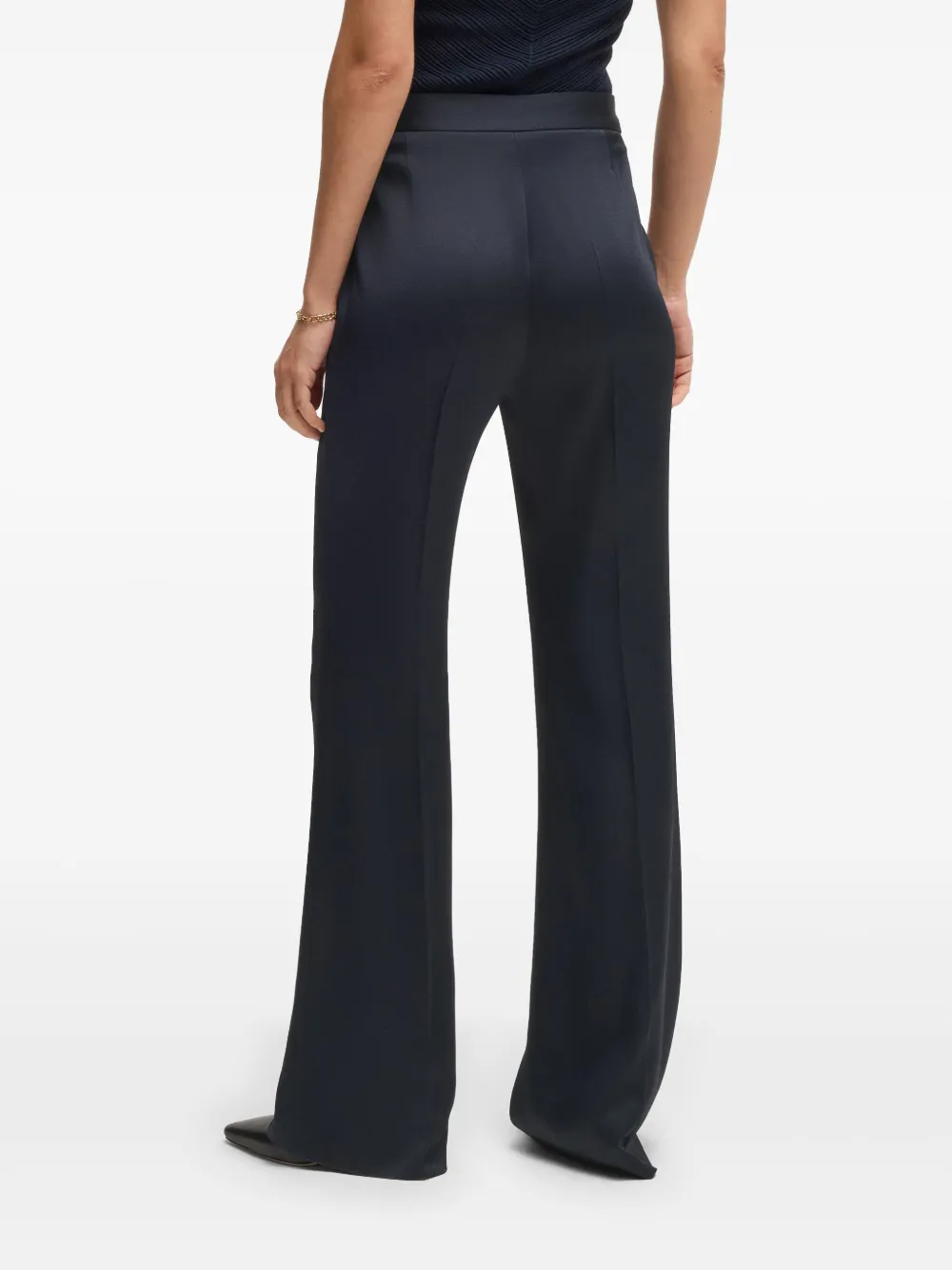 BOSS Satijnen broek Blauw
