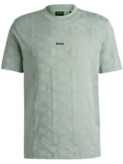 BOSS geometric jacquard-weave t-shirt 