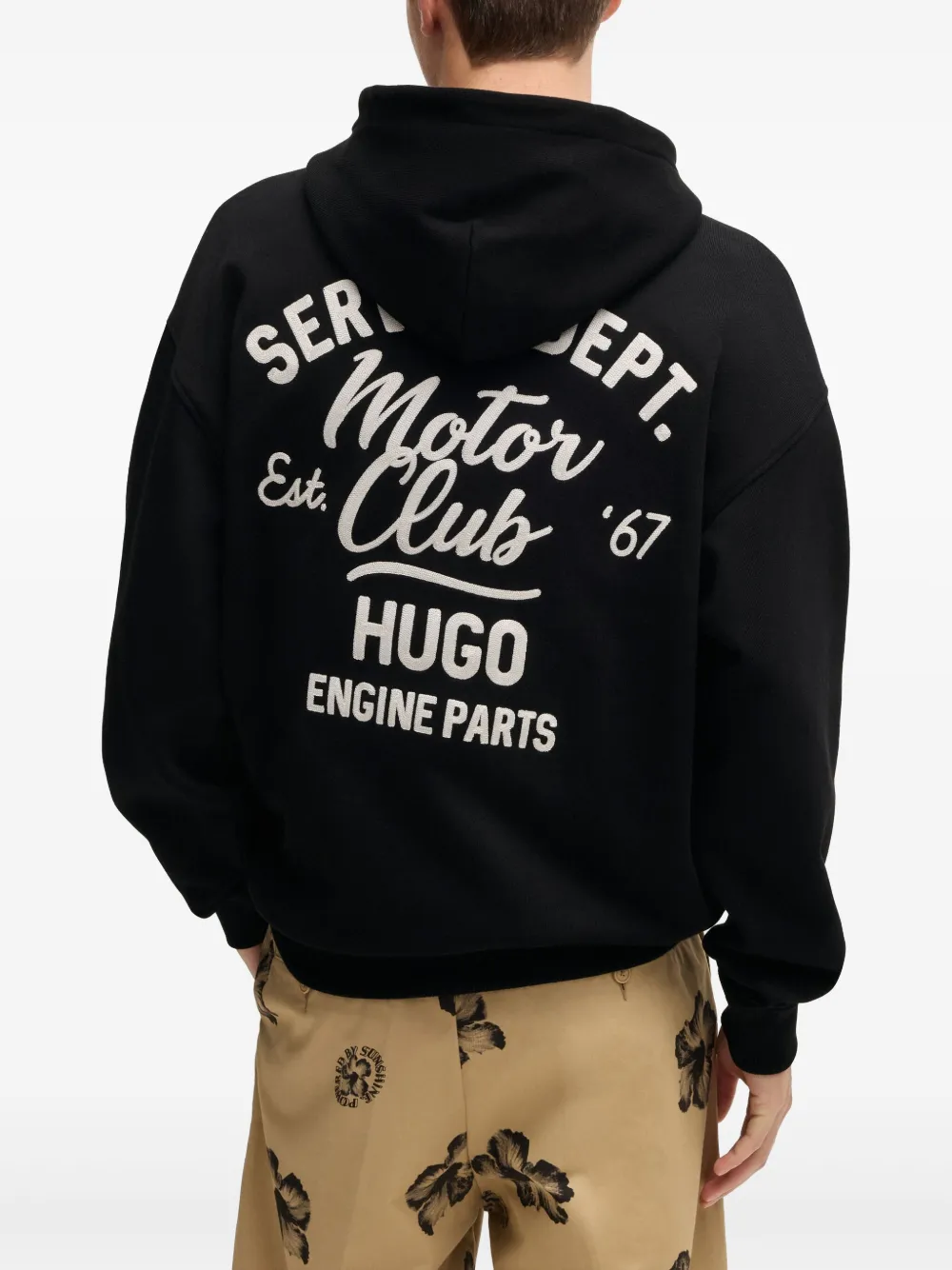 HUGO Hoodie met logoprint Zwart