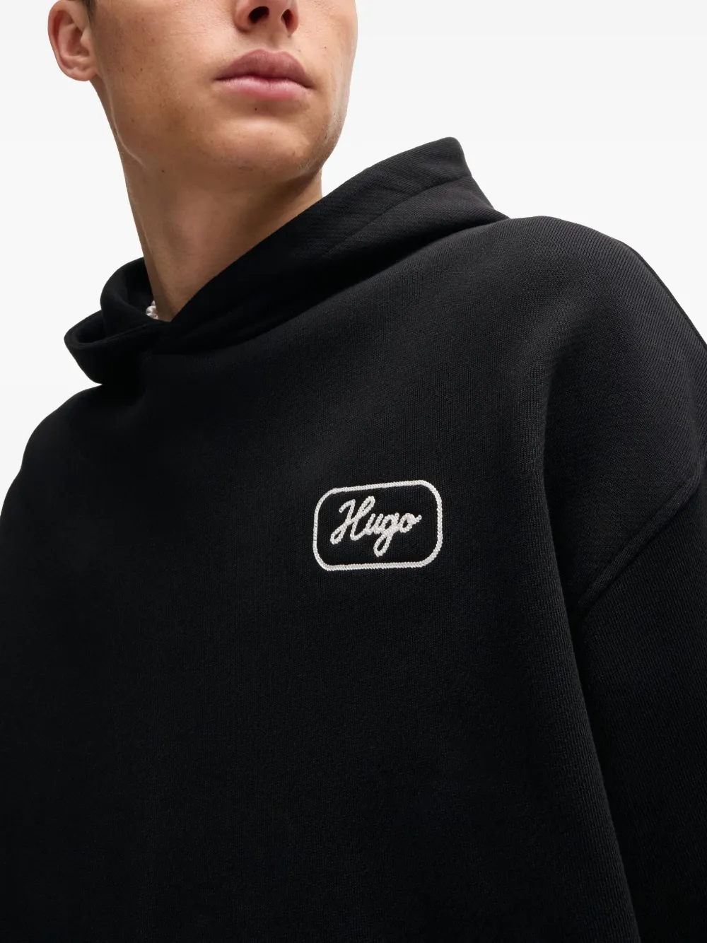 HUGO Hoodie met logoprint Zwart