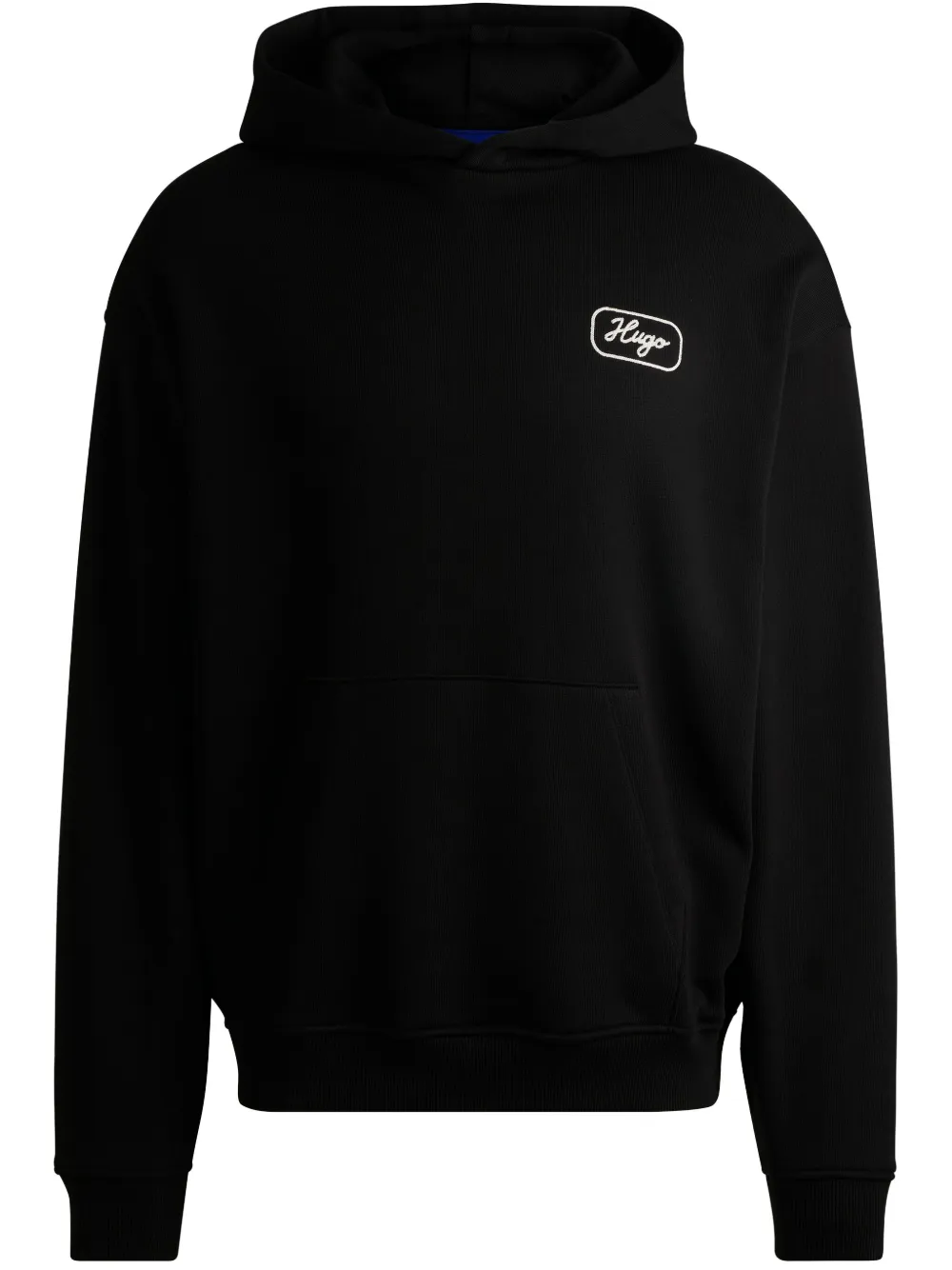 HUGO logo-print hoodie | Black | Image 1