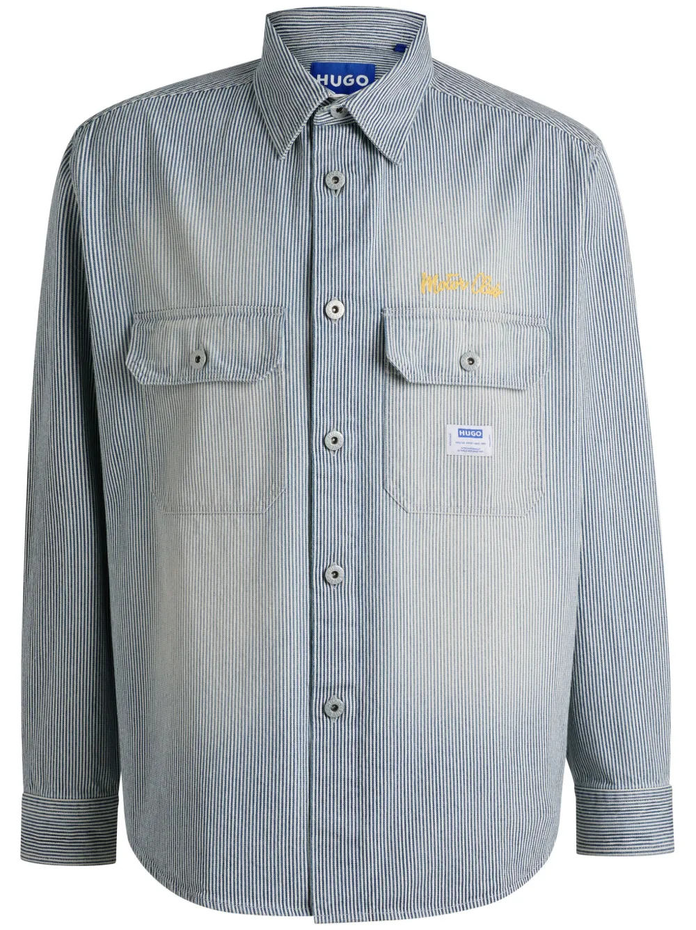 HUGO camisa con botones y rayas estampadas | azul | Image 1