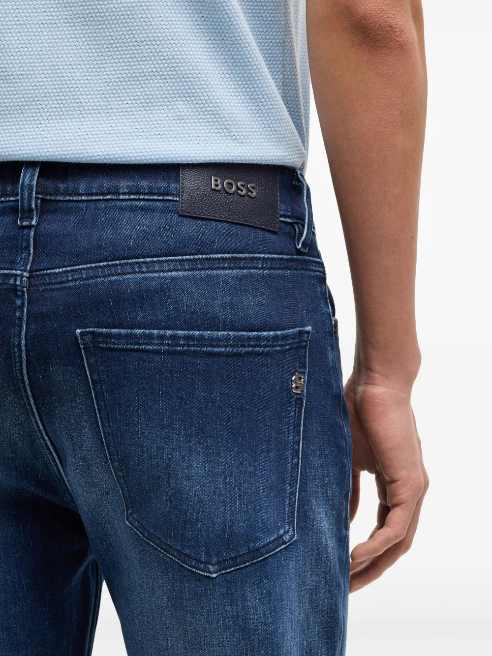 BOSS Straight jeans Blauw