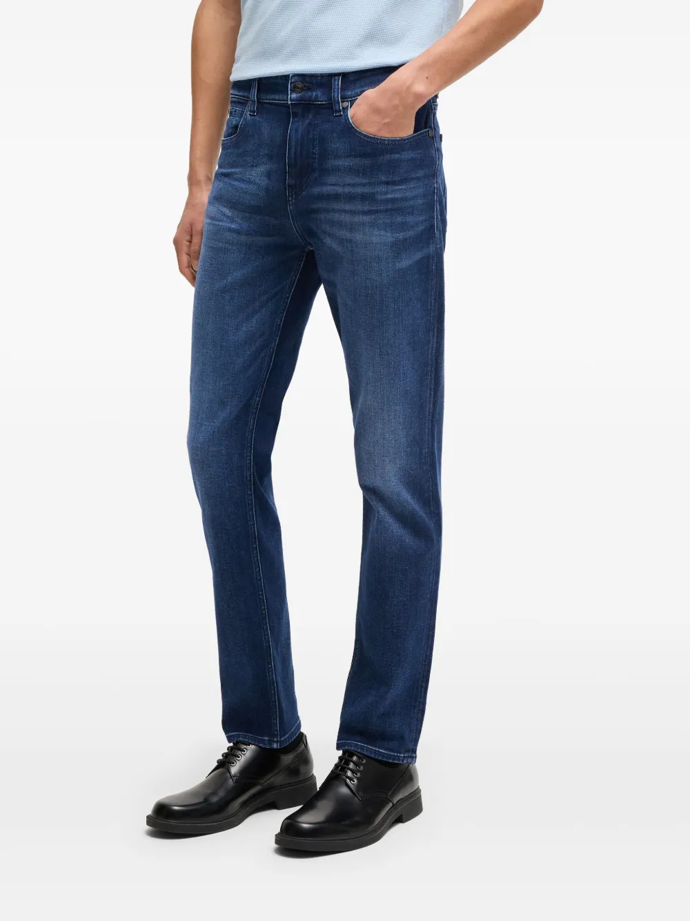 BOSS Straight jeans Blauw
