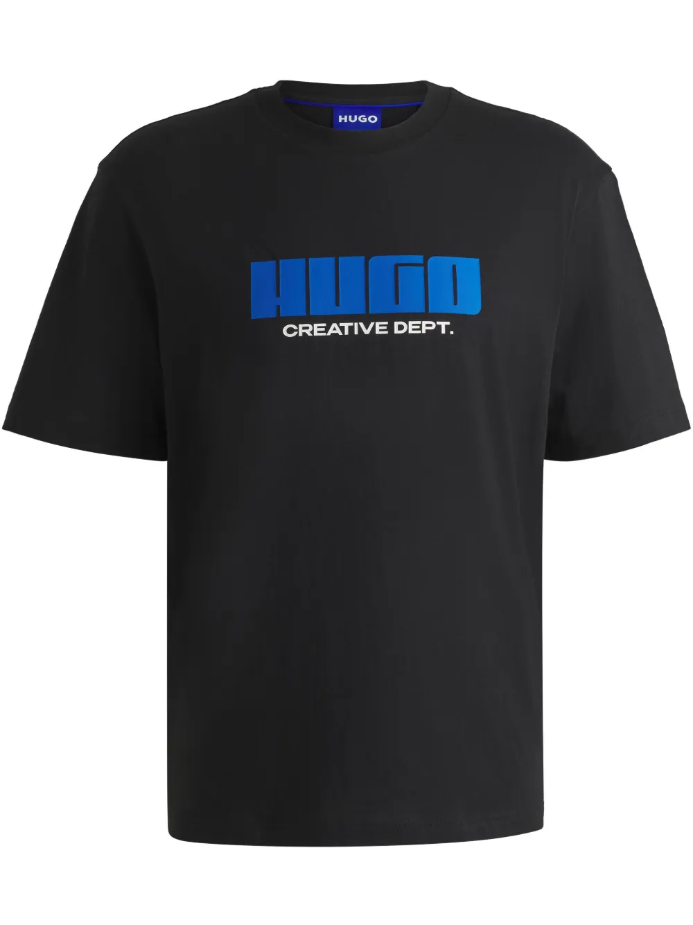 HUGO Camiseta de algodão com estampa | Preto | Image 1