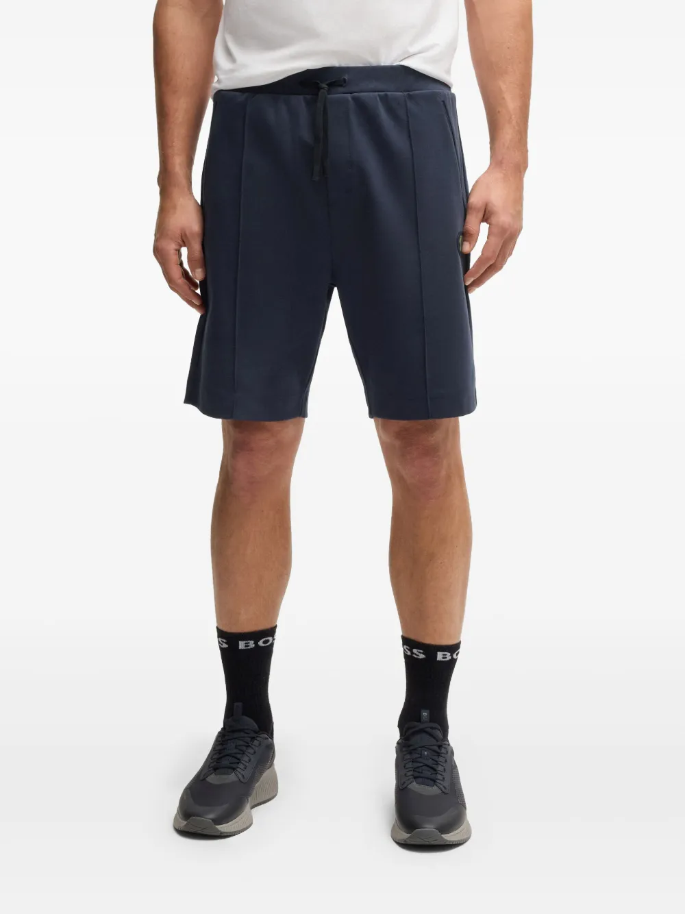 BOSS Trainingsshorts met logopatch Blauw