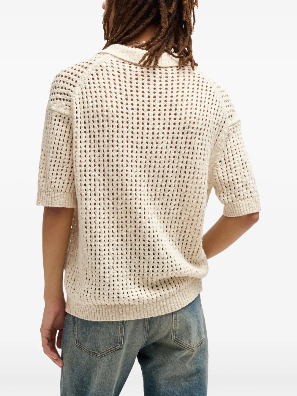 Shop Hugo Boss Crochet Polo Shirt